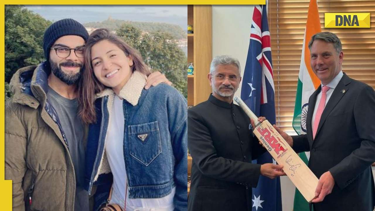 Anushka Sharma reacts after Foreign Minister S Jaishankar gifts Virat Kohli-signed bat to Australia's Deputy PM