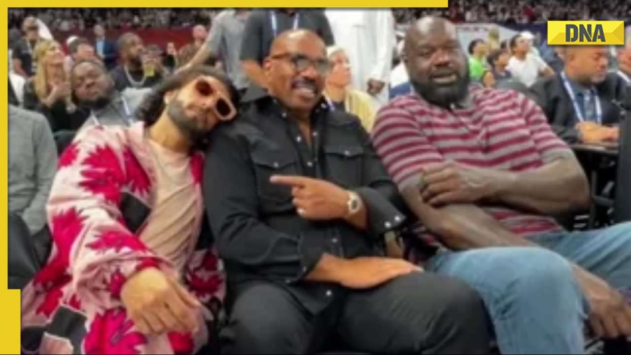 Watch: Ranveer Singh marks his attendance during NBA game along with  Shaquille O'Neal and Steve Harvey
