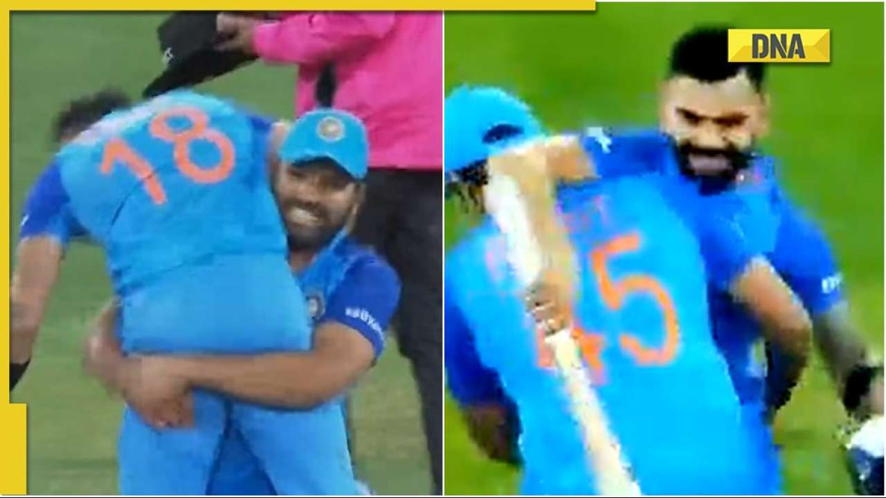 Rohit Sharma lifts Virat Kohli as India beat Pakistan in thriller, watch viral celebration