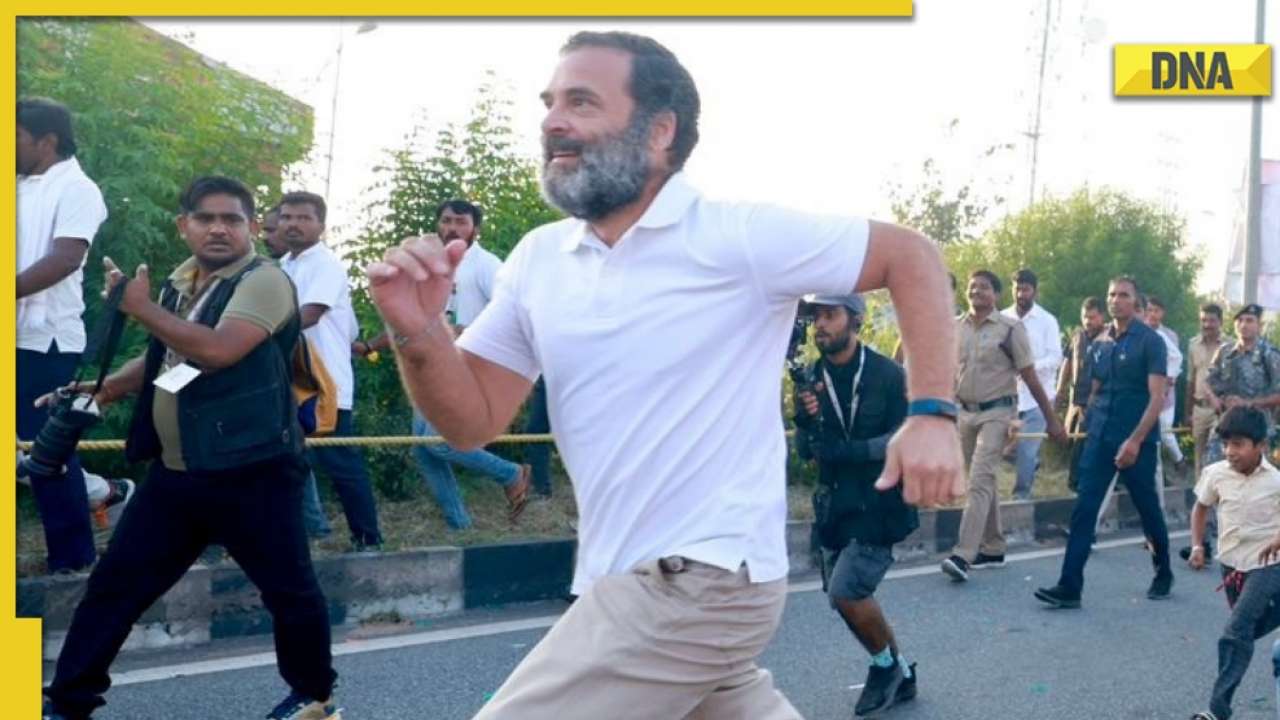 Video Rahul Gandhi Runs During ‘bharat Jodo Yatra Others Try To Catch Up 