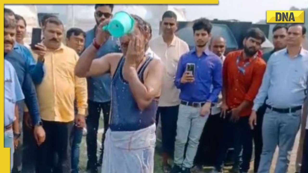 Video: Delhi Jal Board official takes bath in Yamuna water after BJP's toxic chemicals allegations