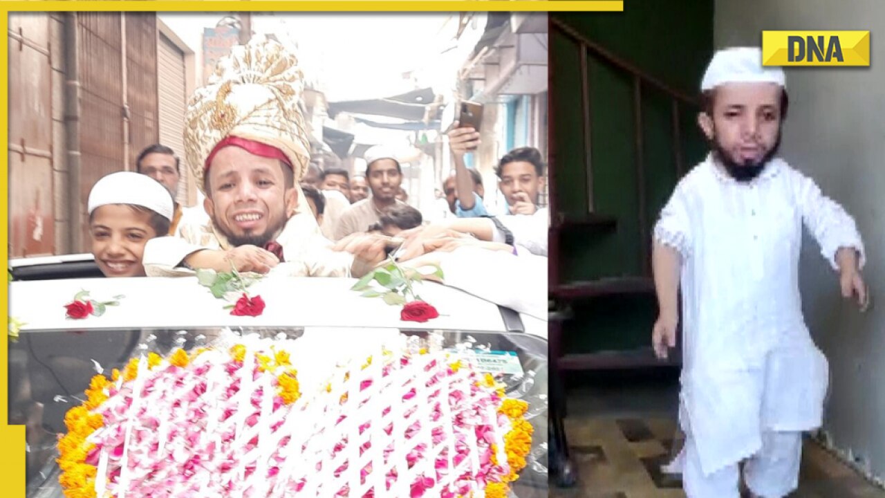 Uttar Pradesh 23 Feet Tall Azeem Mansoori Leads His Baraat To Hapur Watch Video Here