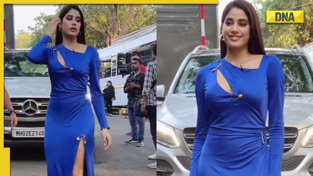princess polly baby blue dress Janhvi Kapoors Blue Sequins Saree And Confusing Blouse main image 1