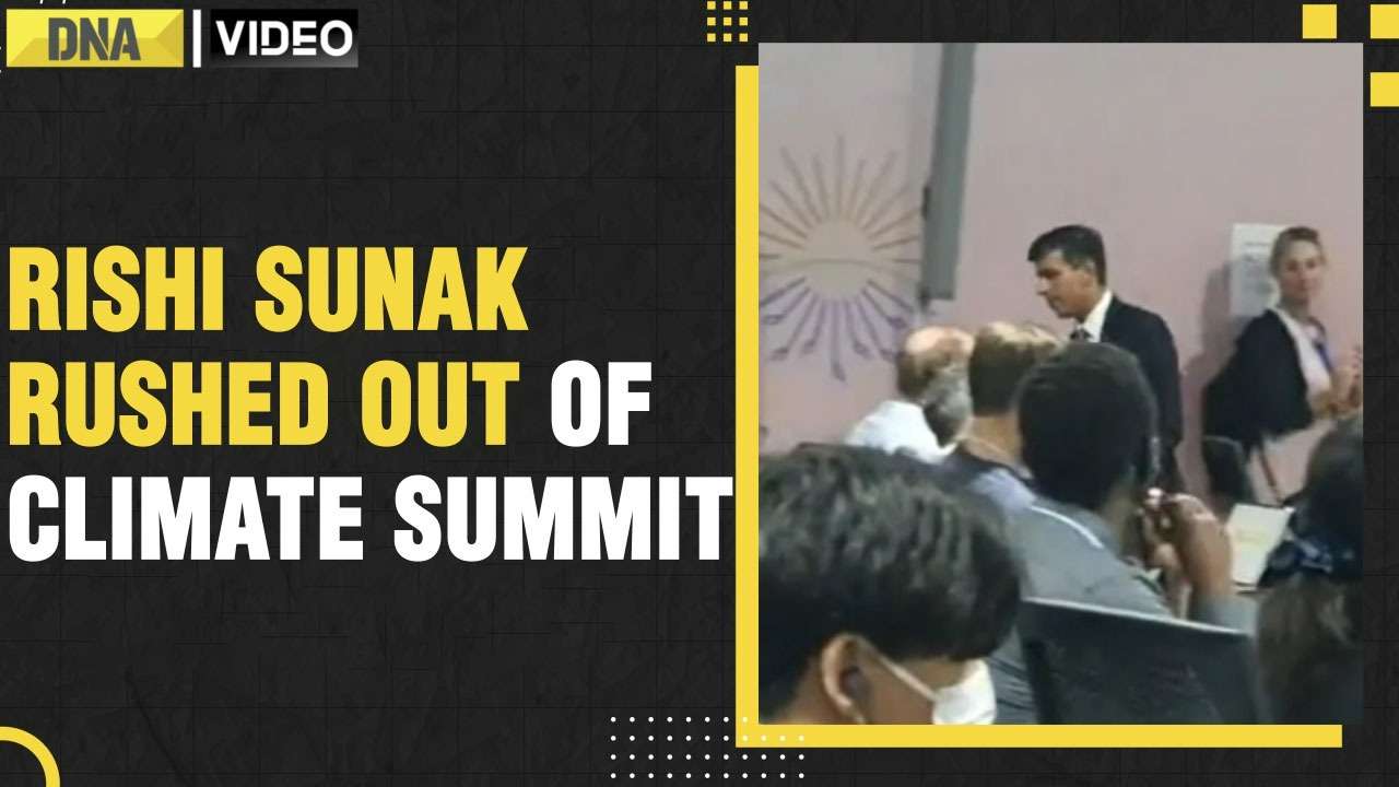 Watch: UK PM Rishi Sunak Rushed Out Of Room By Aides in middle of Climate Summit 