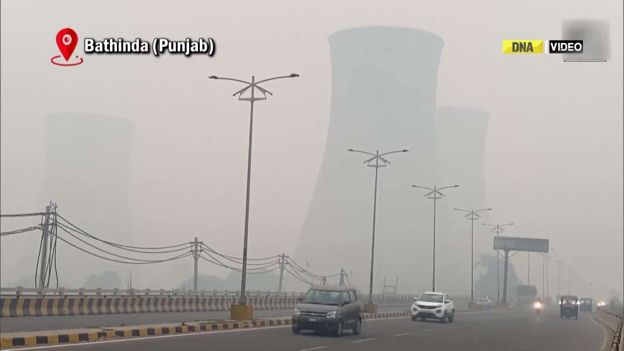 Smog engulfs parts of Bathinda in Punjab on Wednesday