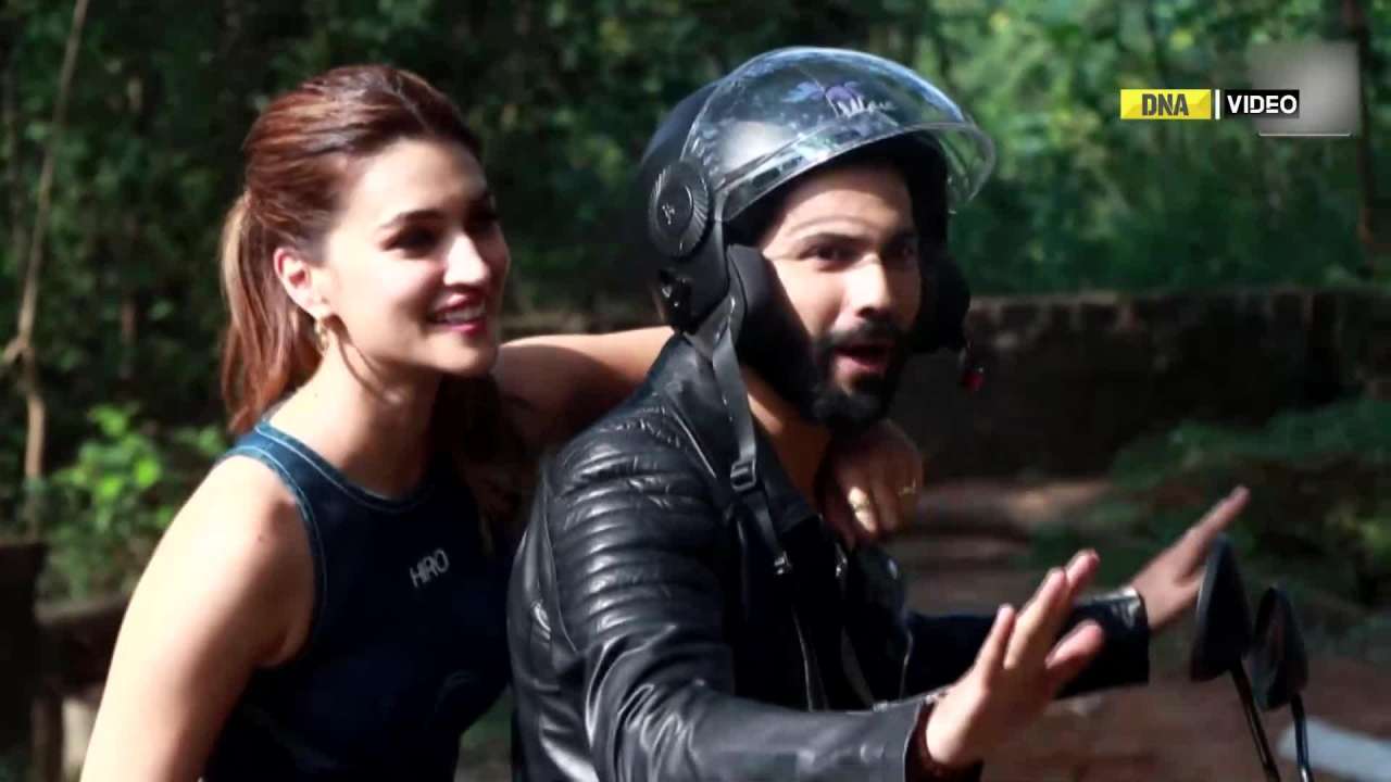 Kriti Sanon Varun Dhawan Spotted In ‘mayanagri Mumbai On Bike