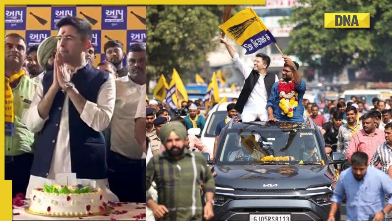 Gujarat Assembly Election 2022: AAP’s Raghav Chadha celebrates birthday with volunteers while