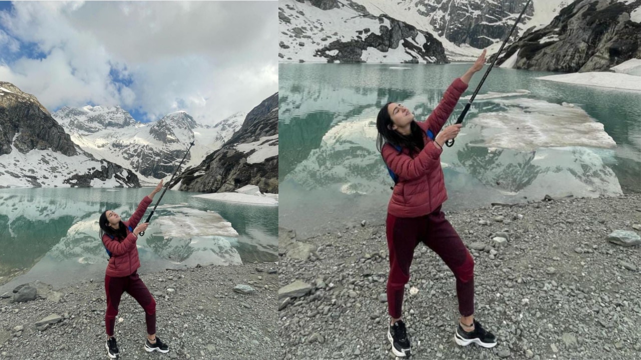 Sara Ali Khan photos with mountains 