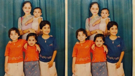 Urfi Javed with her mother and two sisters