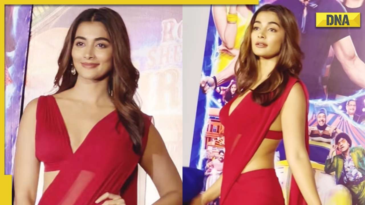 1280px x 720px - Cirkus star Pooja Hegde flaunts her sexy curves in red saree, video goes  viral