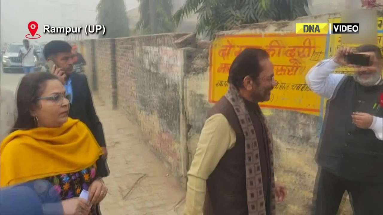 Rampur Bypoll: Former Union Minister Mukhtar Abbas Naqvi casts vote in Rampur 