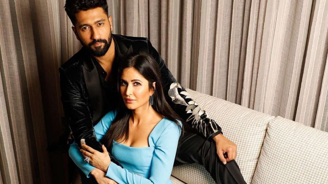 Vicky Kaushal and Katrina Kaif pose for the lens