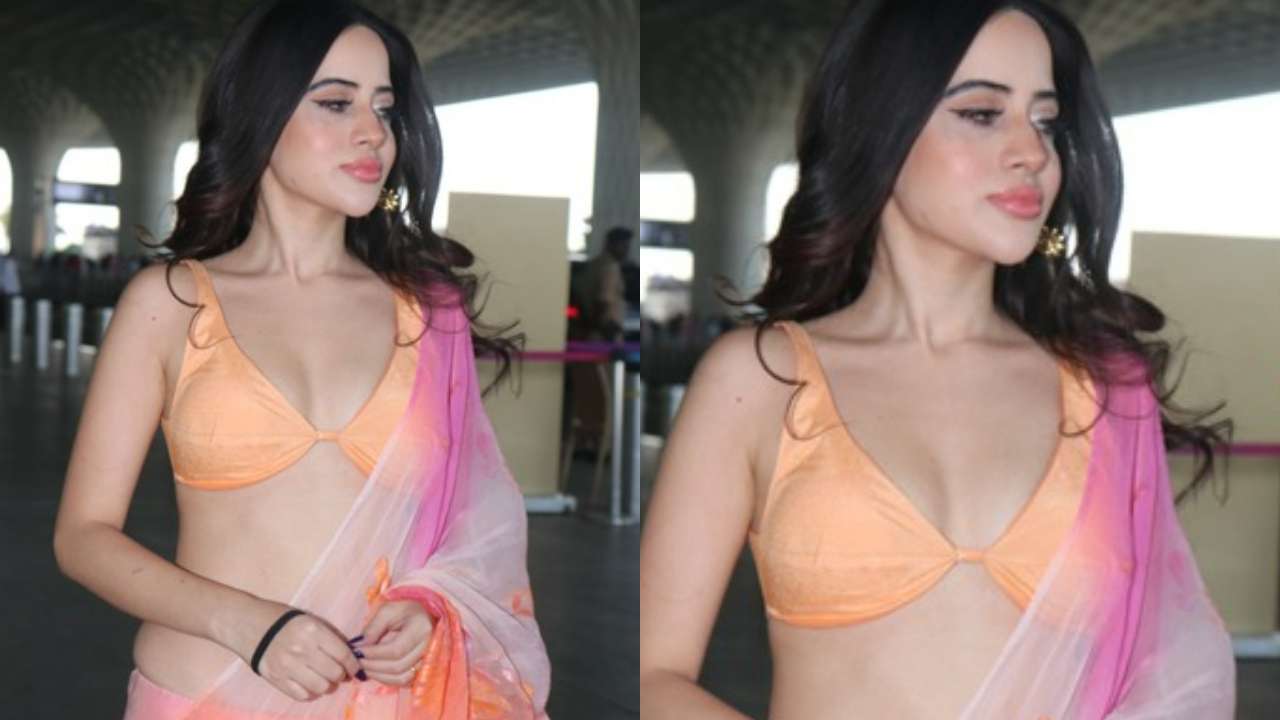 Nangi Girl 16 Sal Ki Saxy Xxx - Viral video: Urfi Javed flaunts her sexy curves in floral saree, netizens  joke 'it's a parallel universe'