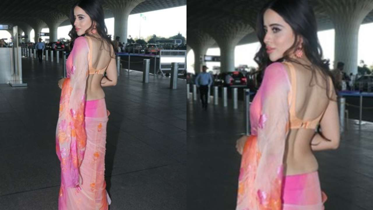 Viral video: Urfi Javed flaunts her sexy curves in floral saree, netizens  joke 'it's a parallel universe'