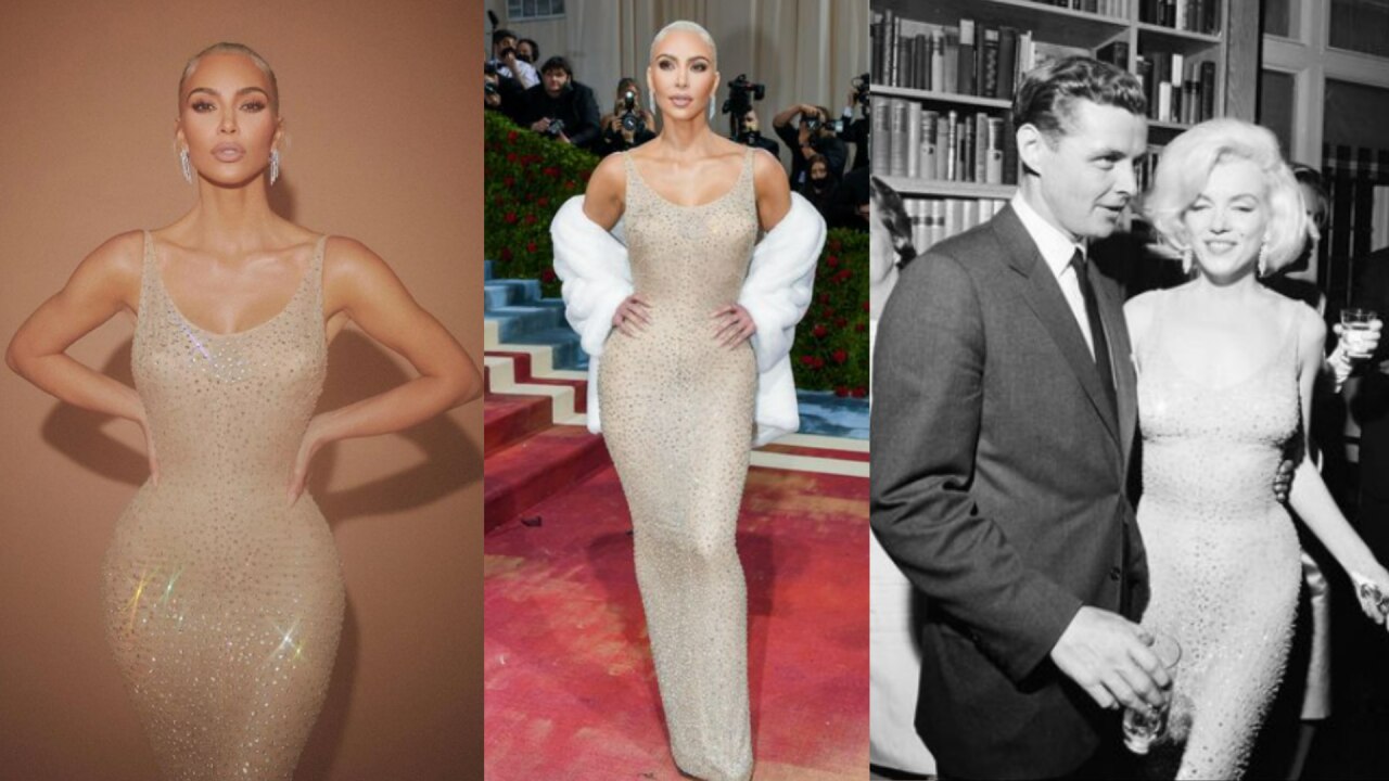  Kim Kardashian in Marilyn Monroe dress