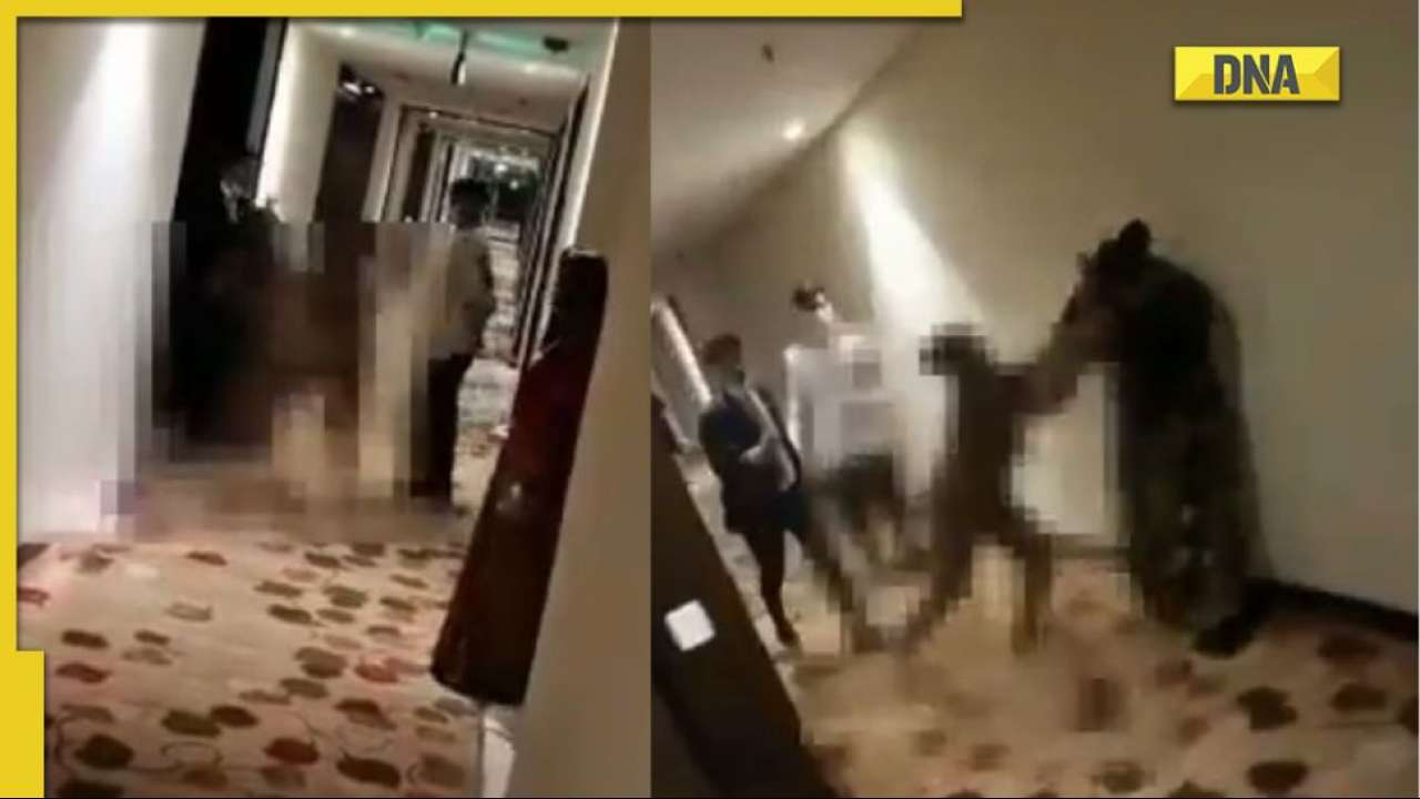 Caught on cam Naked foreign woman claims mistreatment, hits hotel staff in Jaipur image image