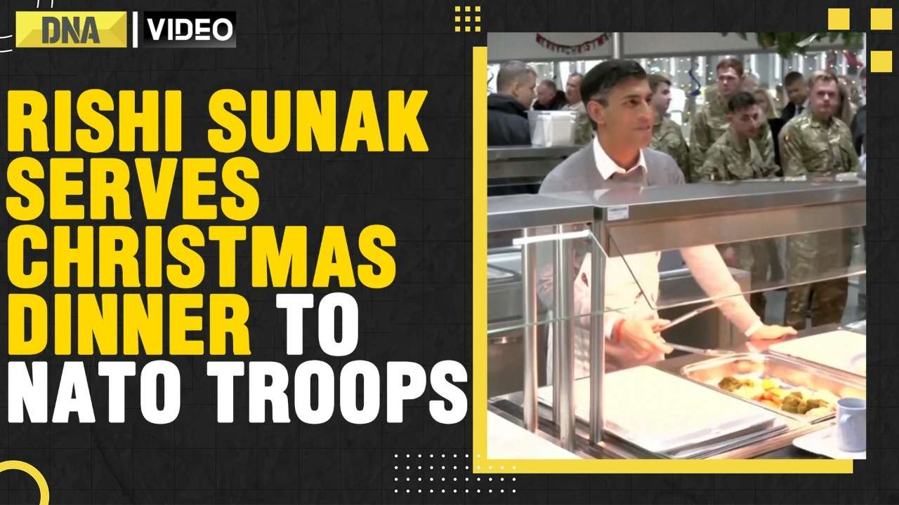 British PM Rishi Sunak serves Christmas dinner to NATO troops in Estonia | World | DNAIndiaNews