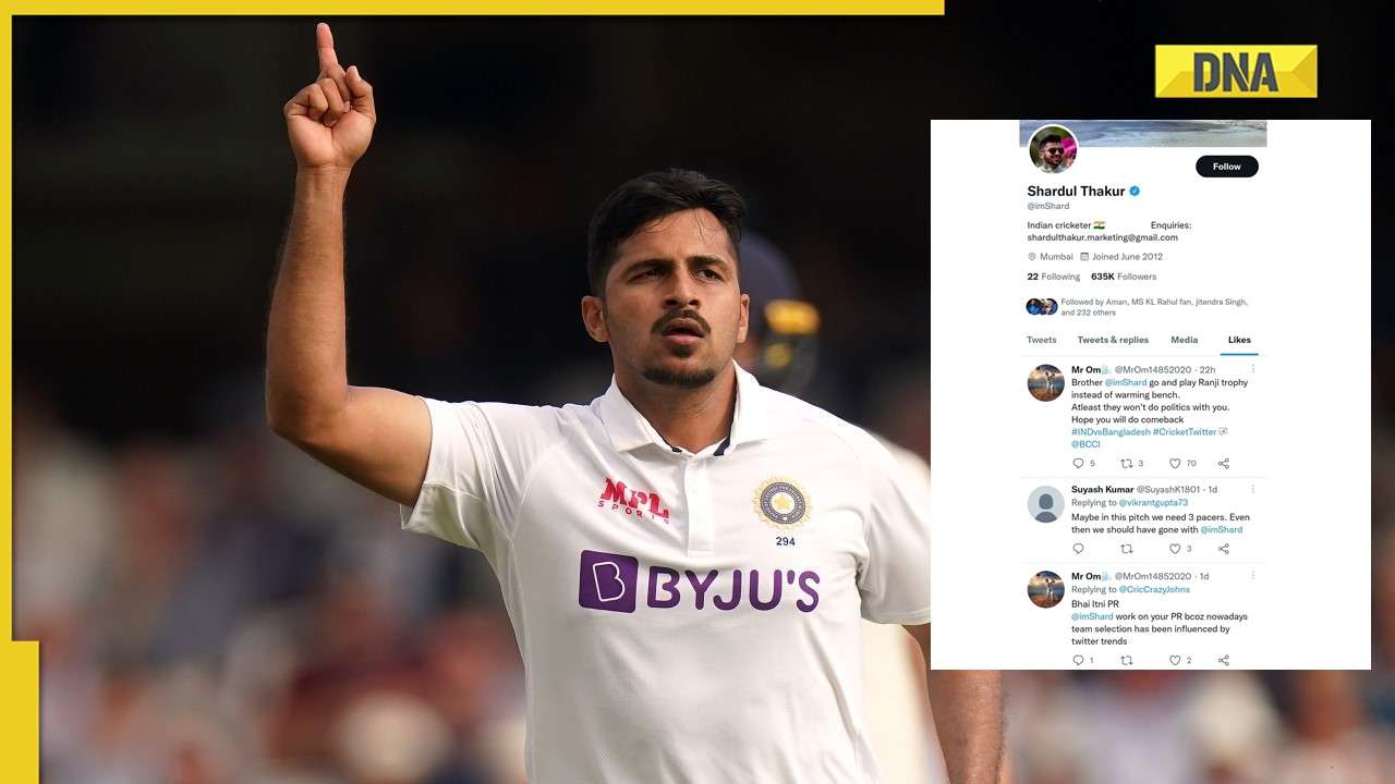 IND vs BAN: 'Play Ranji..they won't do politics' - Shardul Thakur likes controversial tweet after being benched
