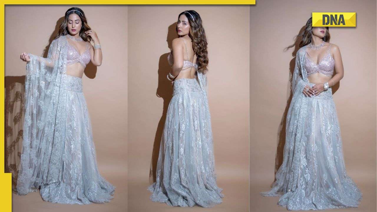 Hina Khan Looks Like A Sparkling Beauty In Silver Lehenga-Pics Viral