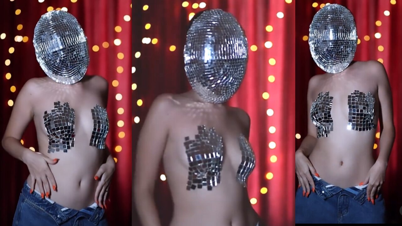 Urfi Javed disco ball 