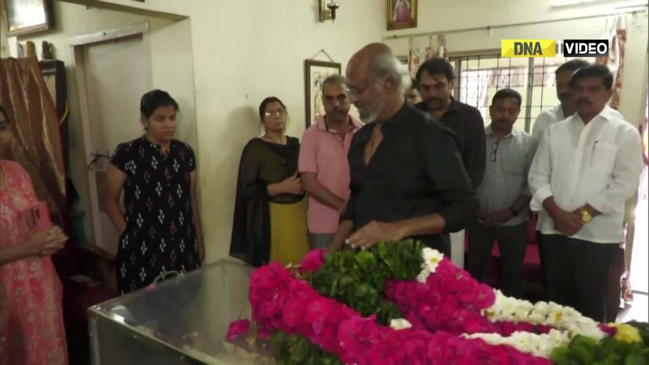 Rajinikanth pays tribute to Ram Singasan at his residence in Chennai