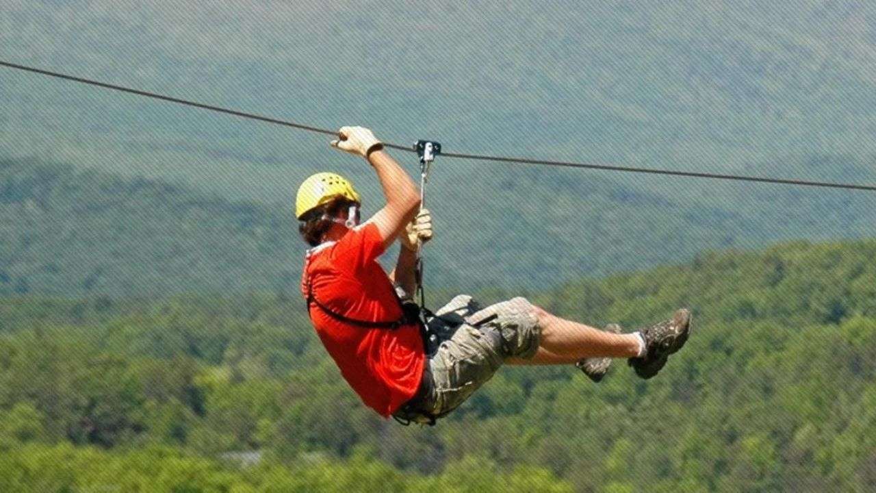 Ziplining activity in Manali