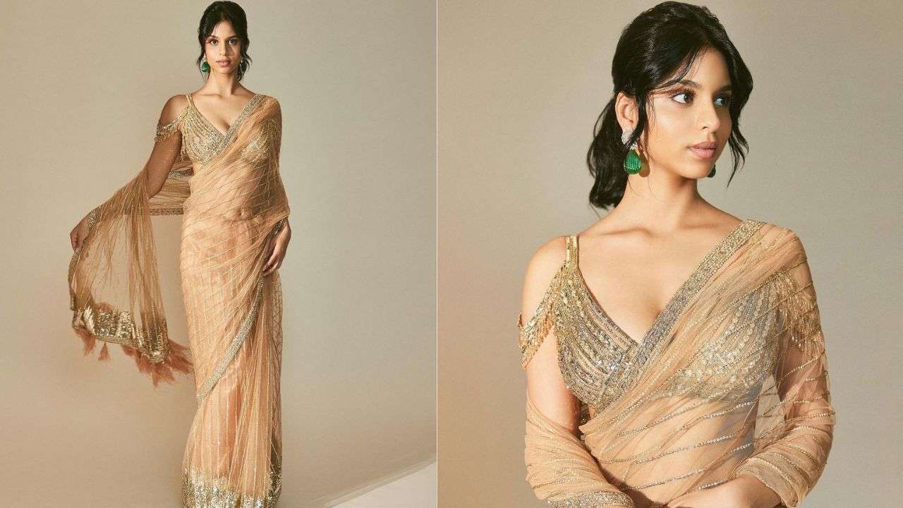 Suhana Khan in shimmery saree