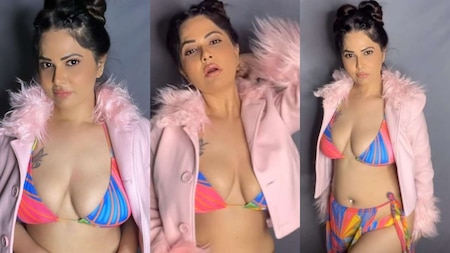 XXX actress Aabha Paul in multi-coloured bikini