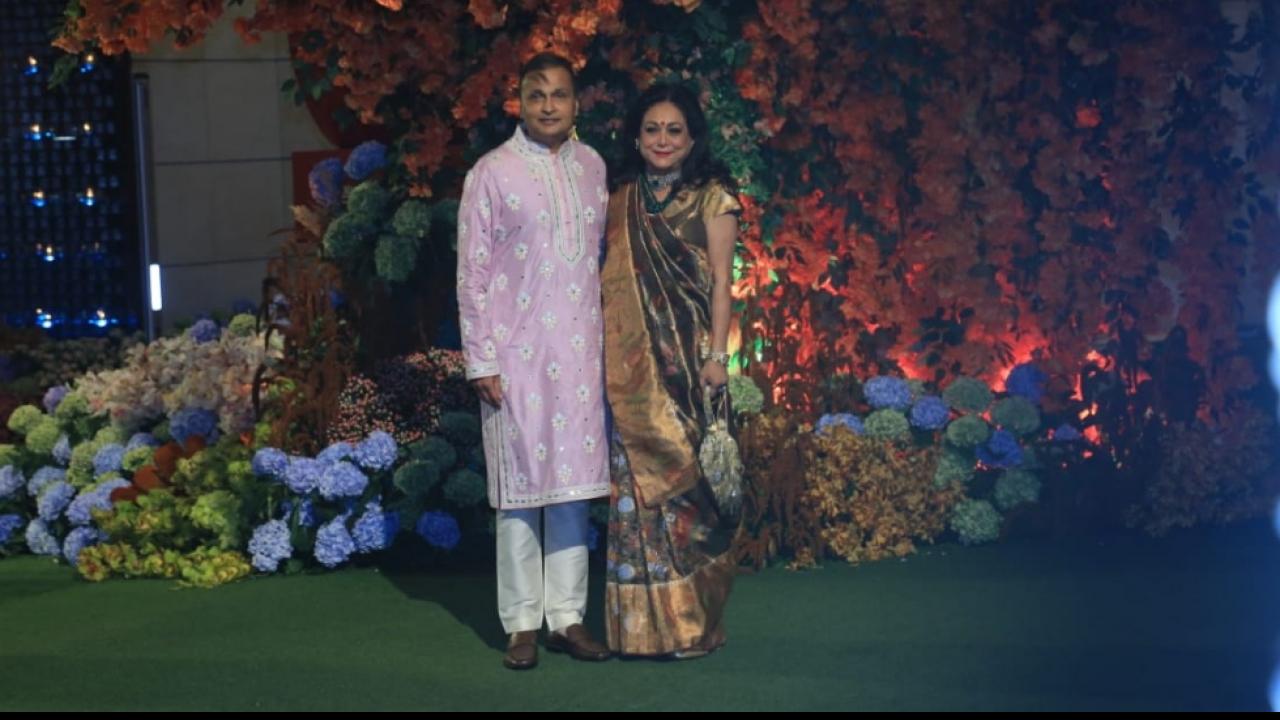 Anil Ambani Tina Ambani At Anant Ambani Radhika Merchant Engagement