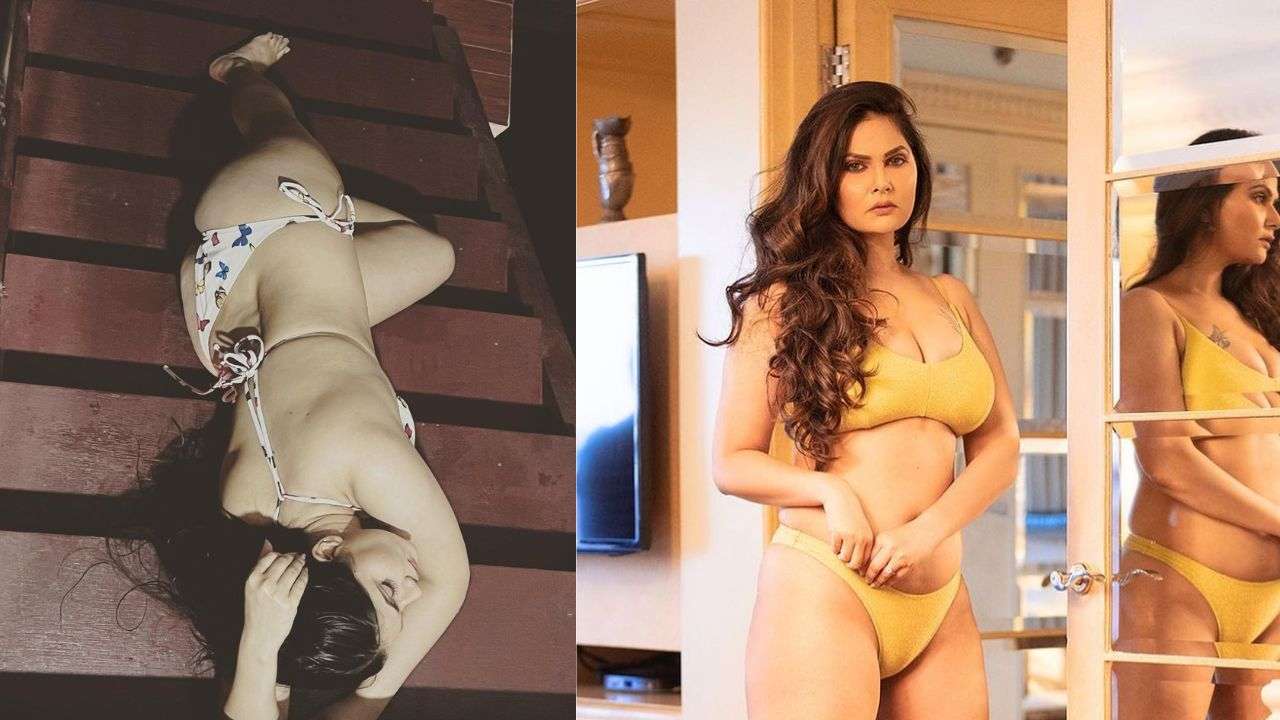 Aabha Paul Sex - Aabha Paul looks sizzling hot in red bikini, latest photos of Gandii Baat  actress leave netizens in awe