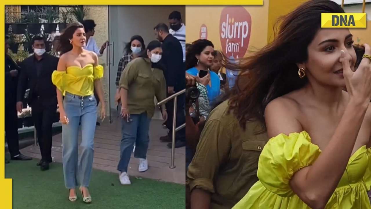 Anushka Sharma Xxx - Watch: Video of Anushka Sharma battling the breeze in off-shoulder yellow  top goes VIRAL