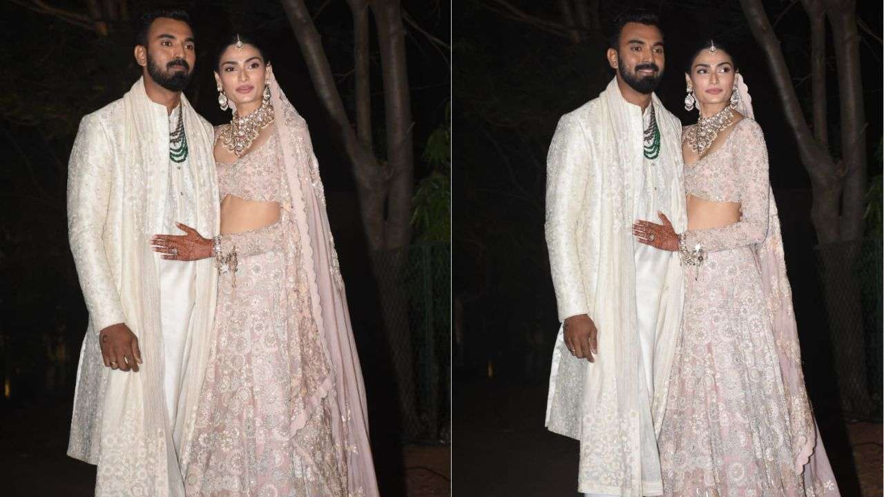 Athiya ShettyKL Rahul wedding Star couple's first photos as husband