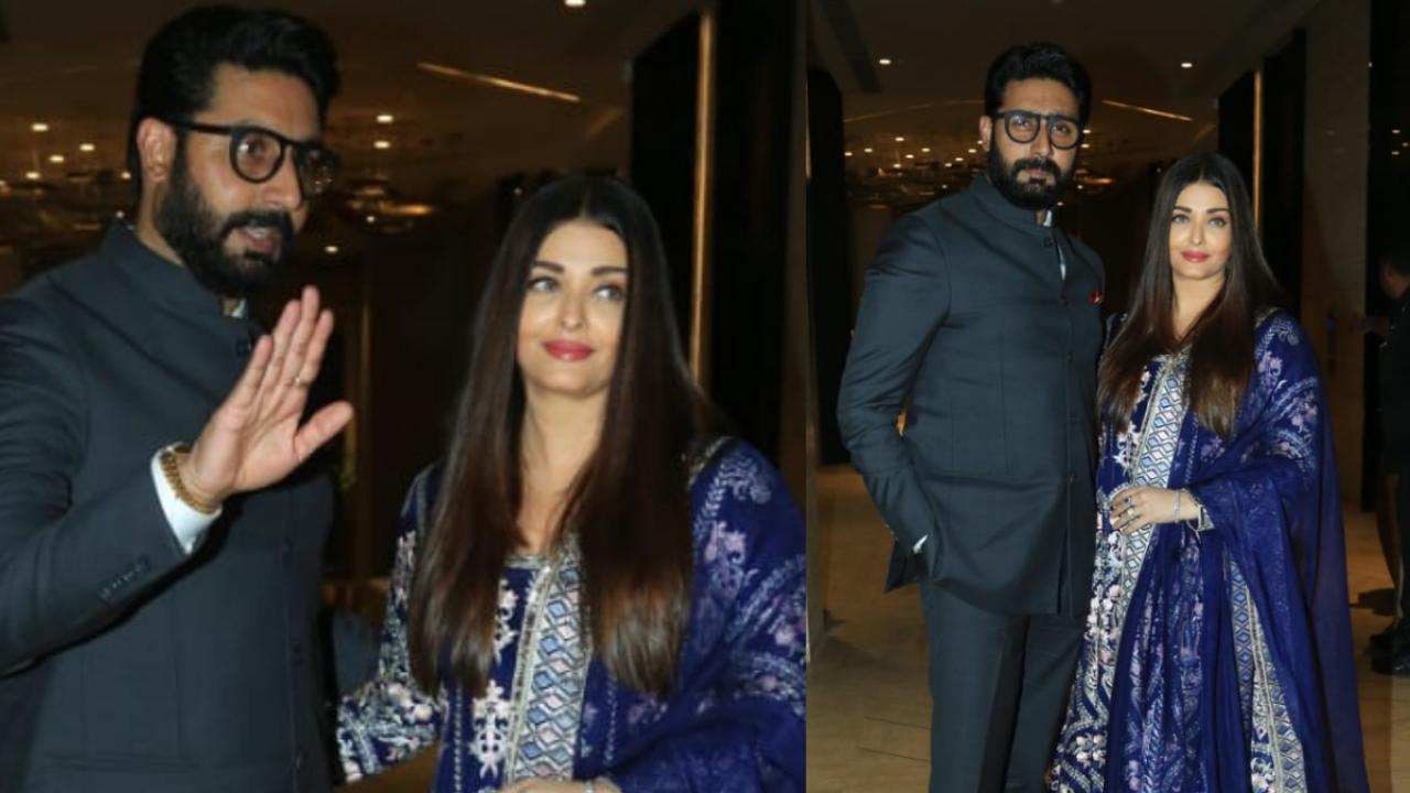 Aishwarya Rai And Abhishek Bachchan At Subhash Ghai Birthday Party