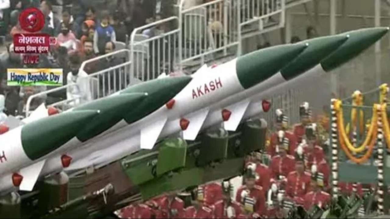 Akash air defence missiles