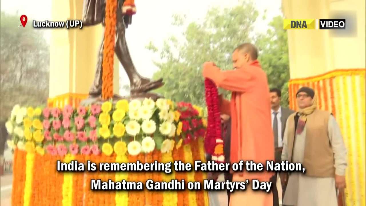 CM Yogi pays floral tribute to Mahatma Gandhi on his death anniversary