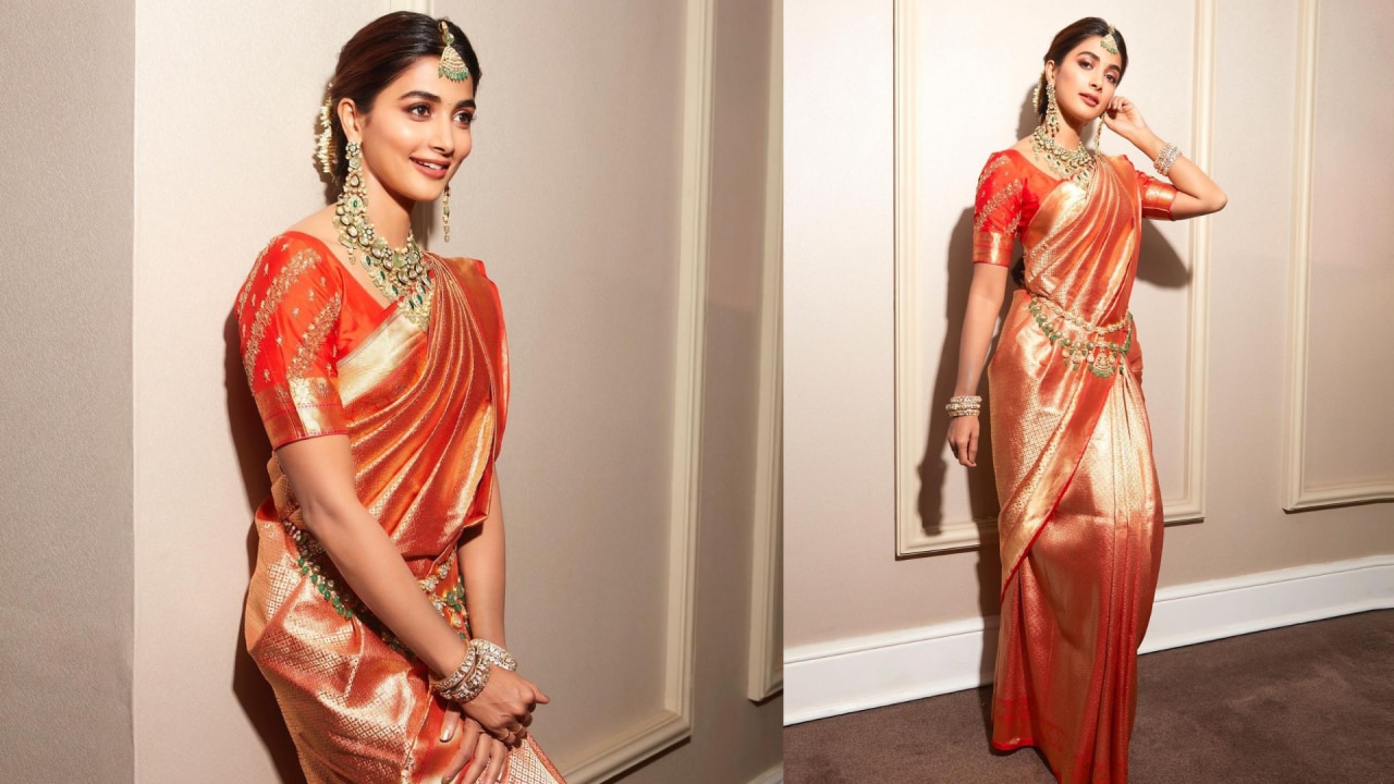  Pooja Hegde looked gorgeous in saree