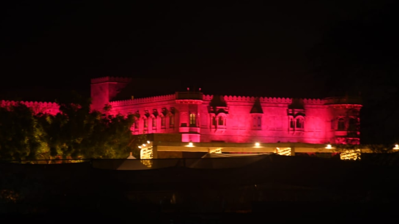 Jaisalmer Suryagarh Palace lights up