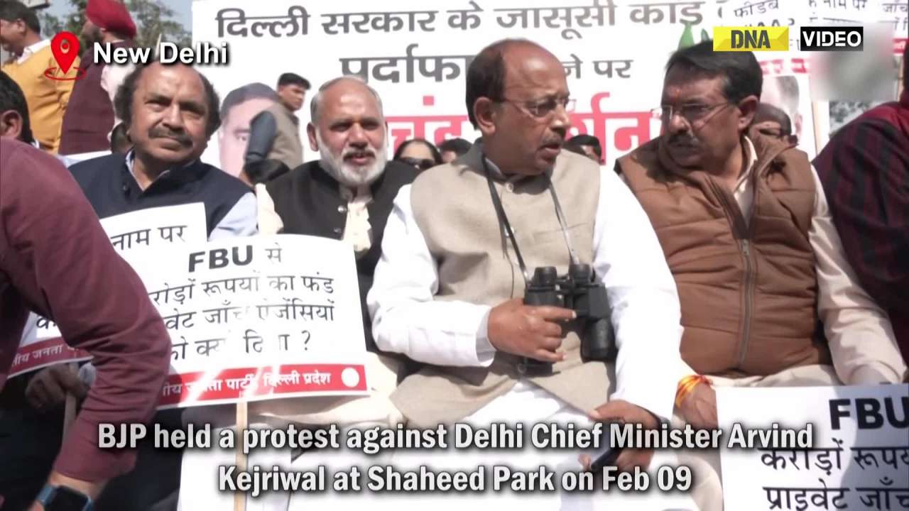 Delhi: BJP Stages Protest Against CM Arvind Kejriwal Over A Feedback Unit