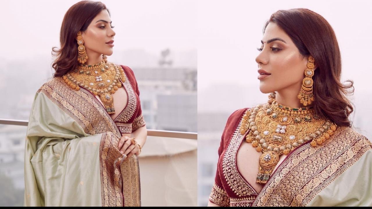 Nikki Tamboli Sizzles In Sari