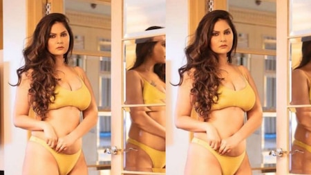 Aabha Paul in yellow bikini