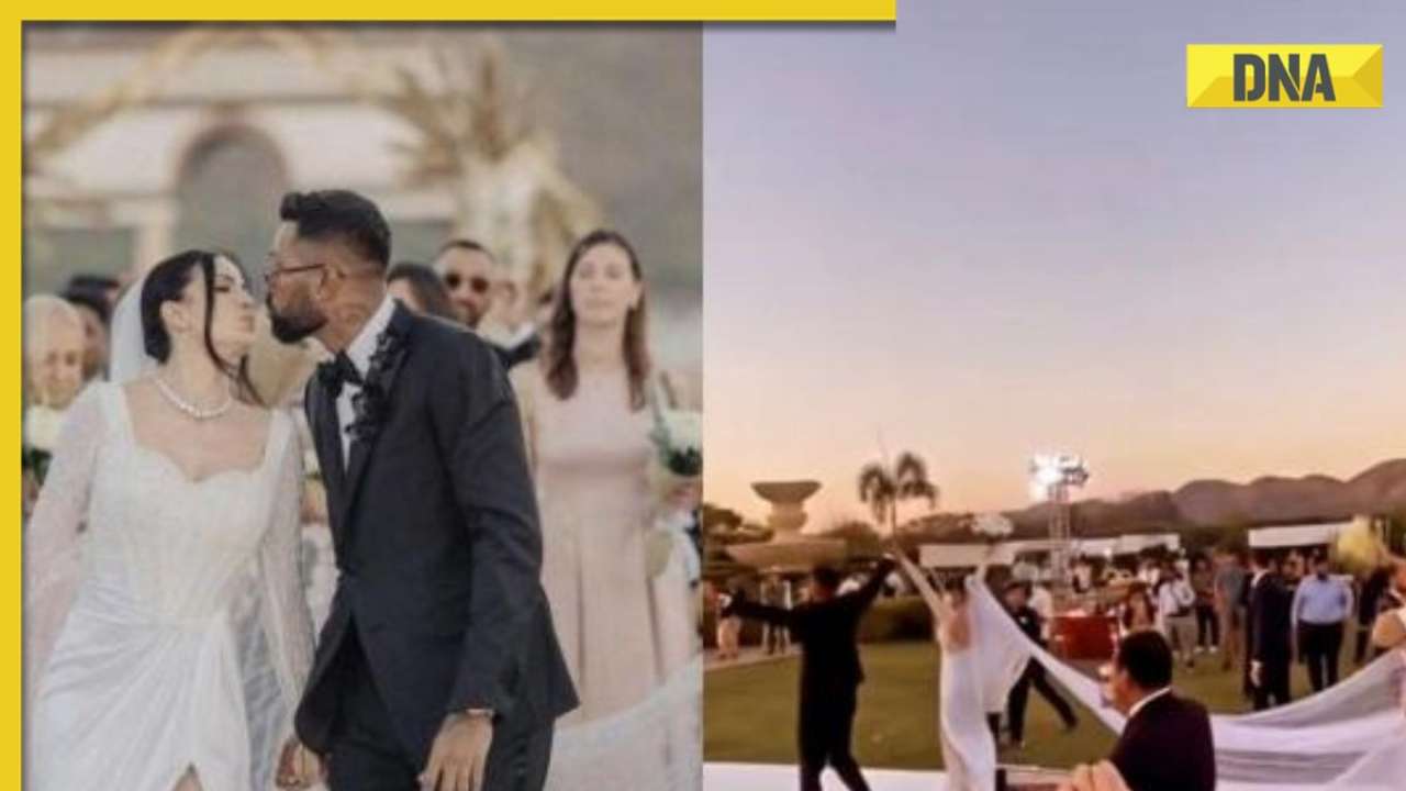 Watch: Hardik Pandya-Natasa Stankovic dance down the aisle during white wedding in Udaipur