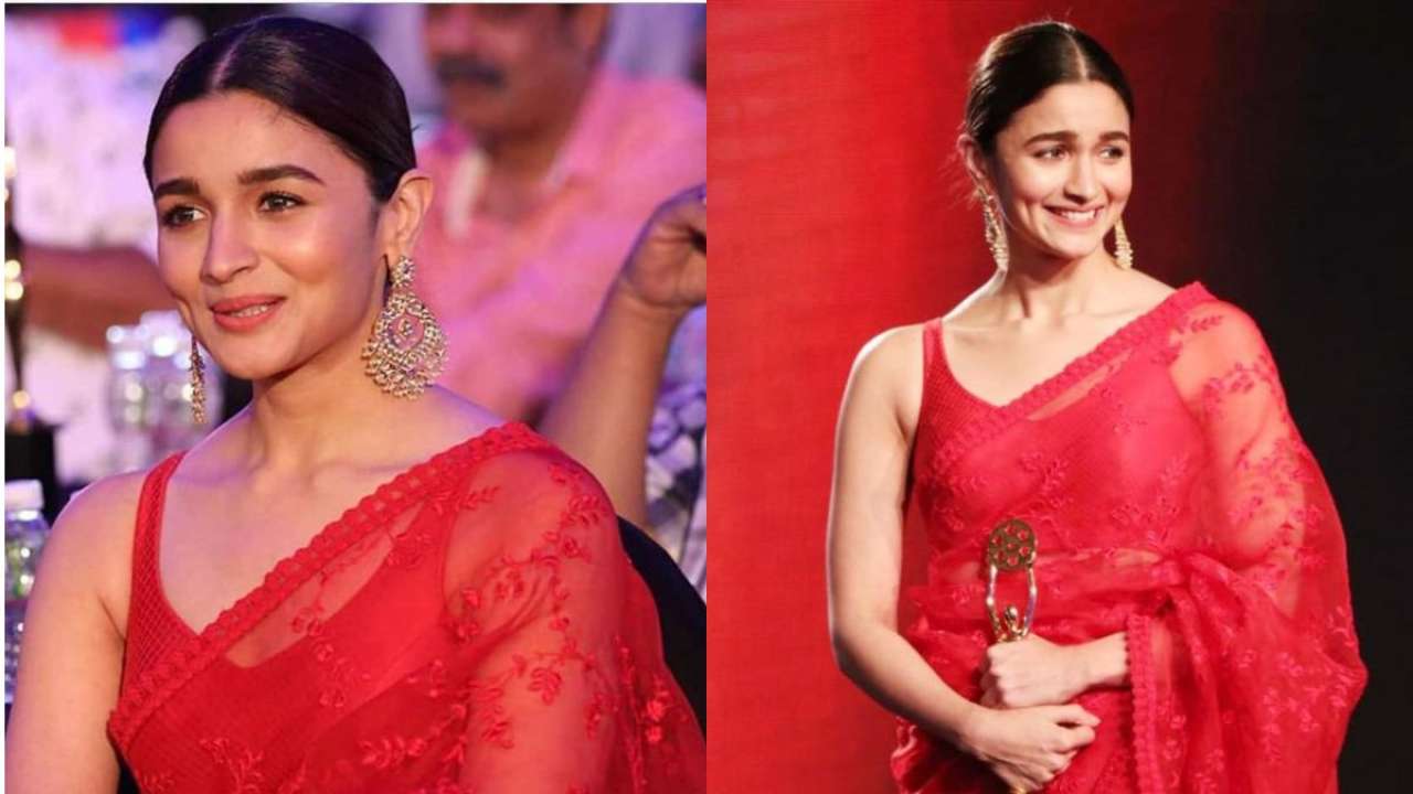 Alia Bhatt in red saree