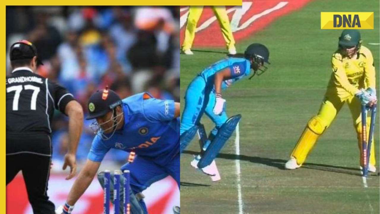 'Jersey No 7 getting run out..': Fans compare Harmanpreet Kaurâs run out to MS Dhoni's dismissal 
