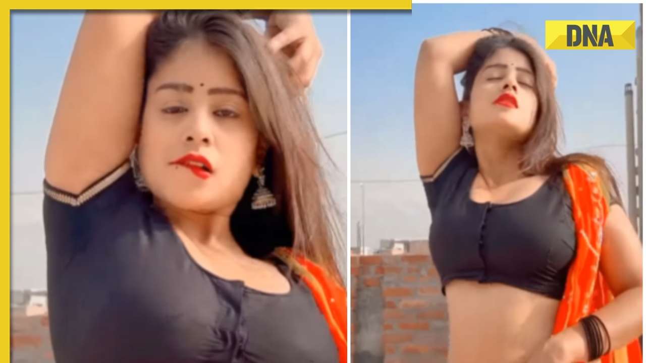 School Saxevideos - Desi girl in hot saree shows off sizzling dance moves on 'Ek Chumma Tu  Mujhko' song, viral video