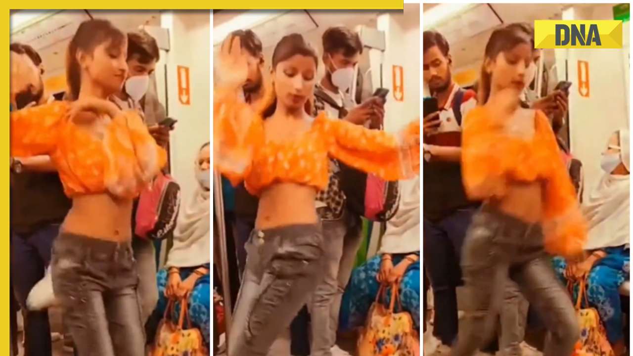 1280px x 720px - Girl in orange crop top dances inside Delhi metro, viral video divides  internet