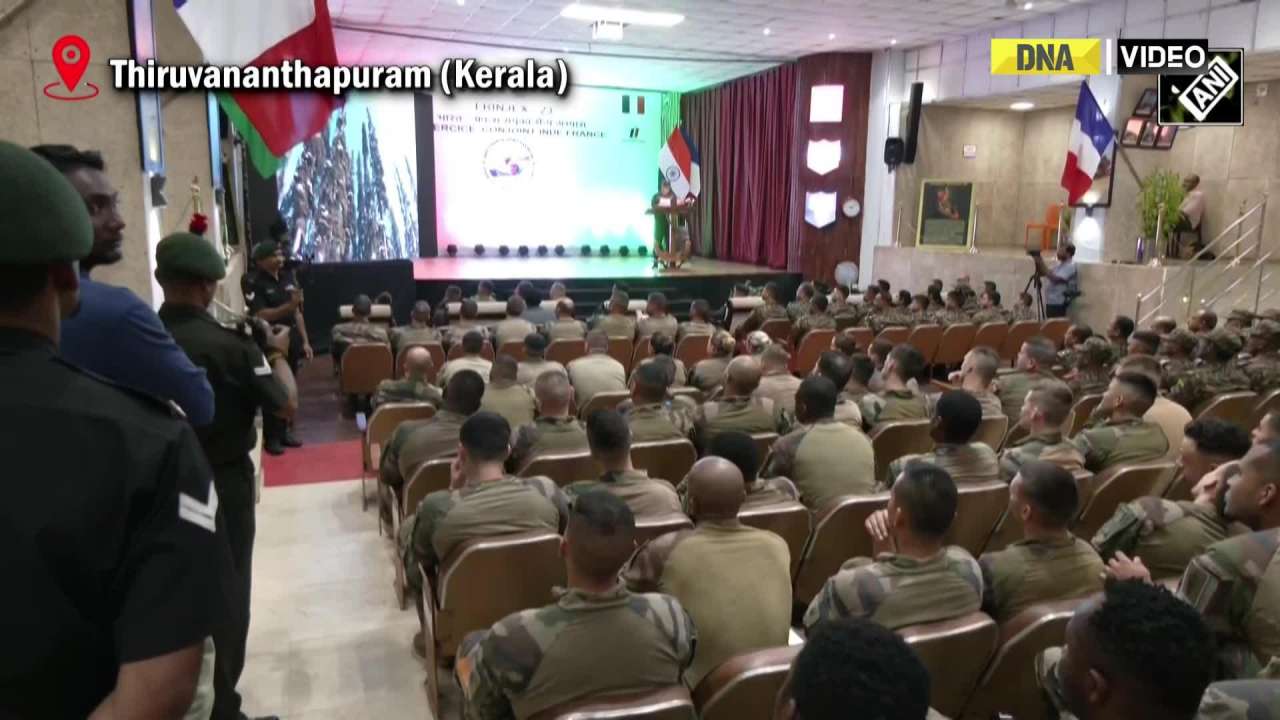 Inaugural Ceremony of Indo-French Joint Army exercise Frinjex-23 held at Pangode military camp in Thiruvananthapuram