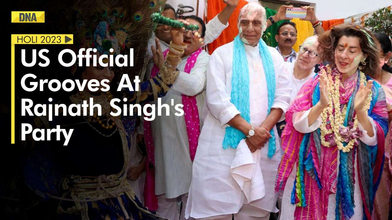 Holi: Top US official attends Holi bash with Rajnath Singh and other leaders, grooves on drum beats