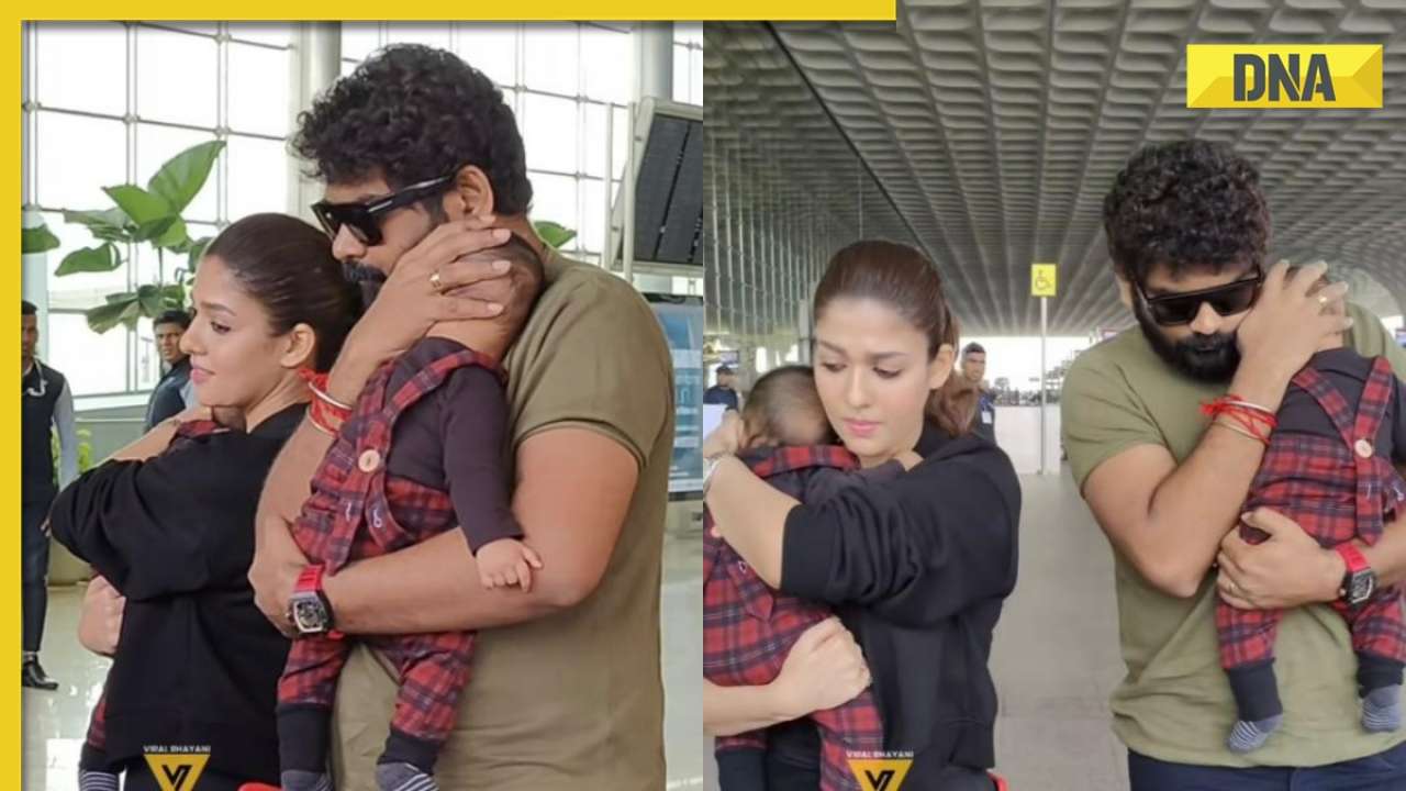 Nayanthara and Vignesh Shivan smile for paparazzi as they make rare public appearance with twins