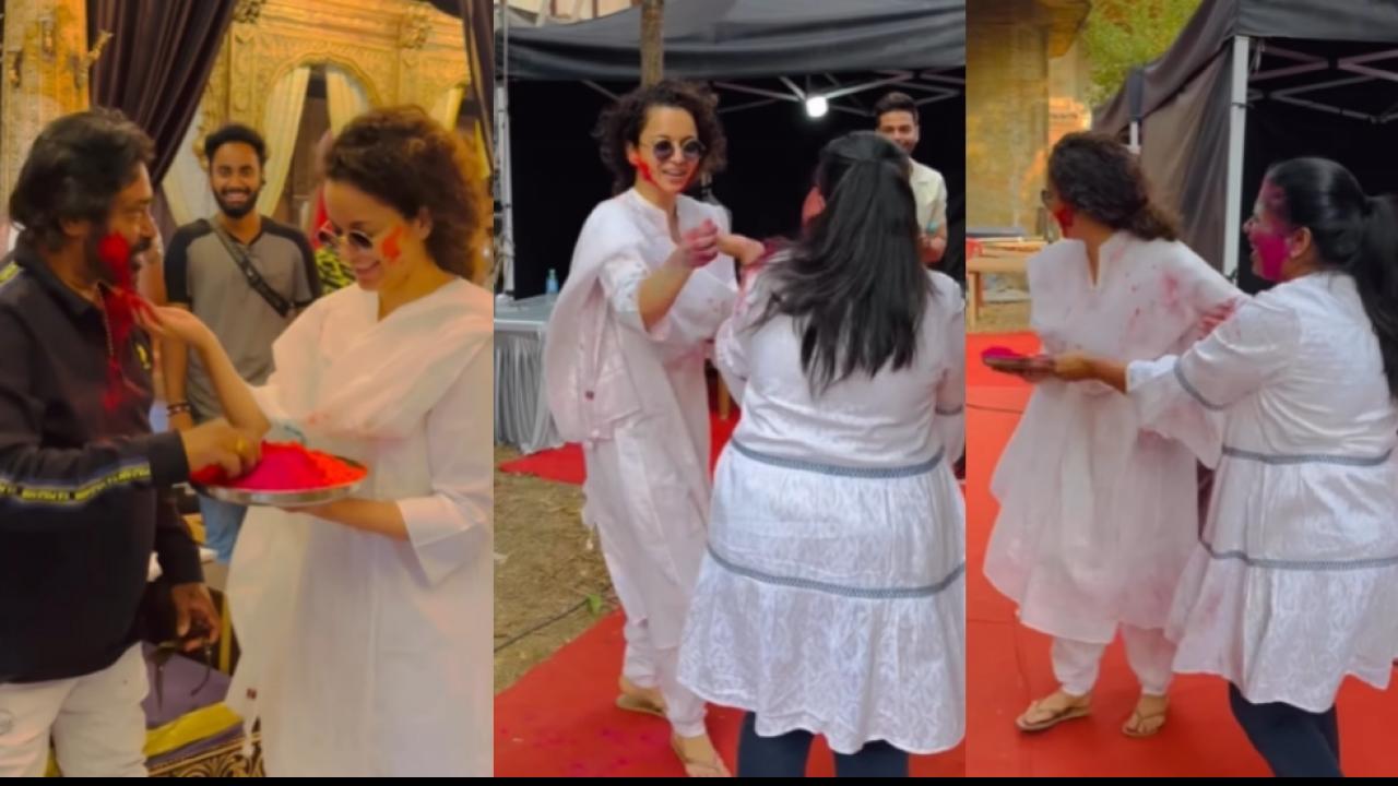 Kangana Ranaut Holi With Film Chandramukhi Team