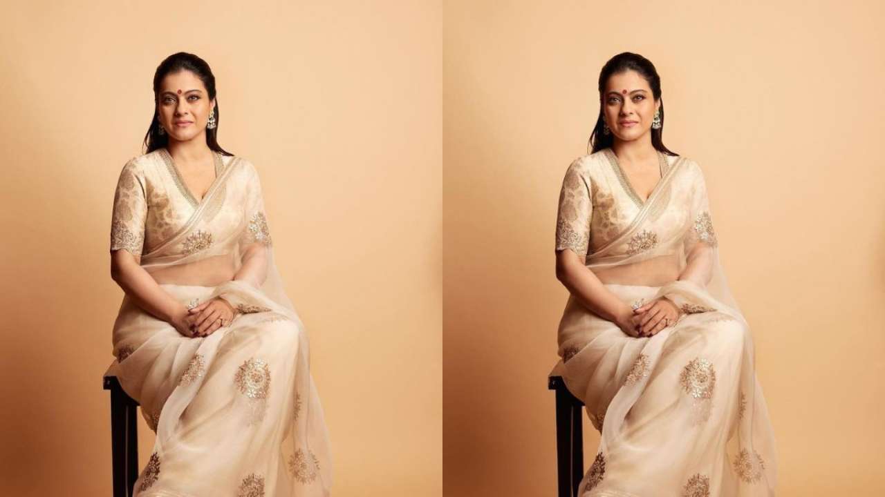 1280px x 720px - Kajol's designer ivory white organza saree is a perfect pick for special  occasions, check pics